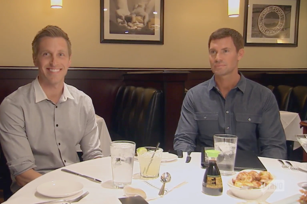 Gage Edwards and Jeff Lewis at dinner together.